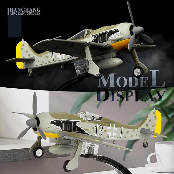 HANGHANG 1/72 Military Model Plane Wulf FW190A-8 Alloy Fighter Plane Model Model Airplane for Collections and Displays