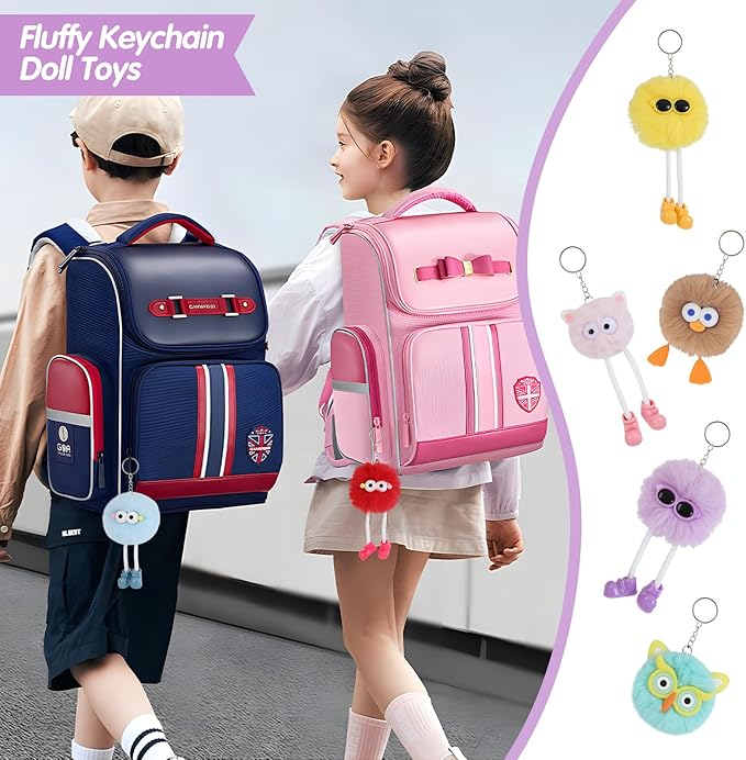 24 PCs Party Favors Keychains - Keychain Valentines for Kids Valentines Day Gifts for Kids Classroom Goodie Bags Pinata Toys Classroom Prizes Elementary Carnival Prizes in Bulk