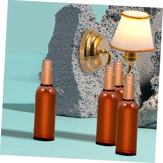 Totority 24pcs Mini Beer Bottles for Dollhouse Resin Miniature Wine Bottles Toys for Boys and Girls