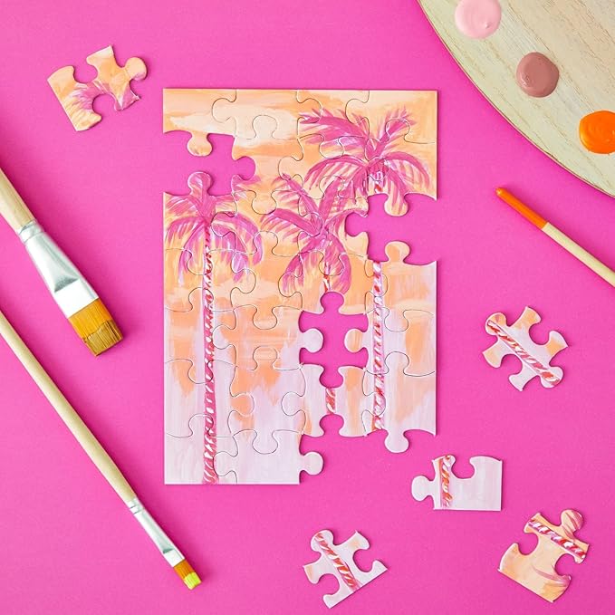 Juvale DIY Crafts Kit - Make Your Own Custom Puzzle Canvas - Mini Puzzles for Kids & Bulk Craft Kits - 6 x 8 in, 28 Pieces, 48-Pack