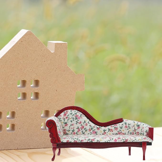 COHEALI Mini Doll House Furniture - 1 12 Scale Vintage European Style Sofa for Dollhouse Decoration and DIY Miniature Scenes