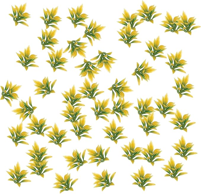 OrgMemory Mini Model Grass, 200 Pcs, Mixed Model Plants, Miniature Plants for School Project DIY Miniature Colorful Flower