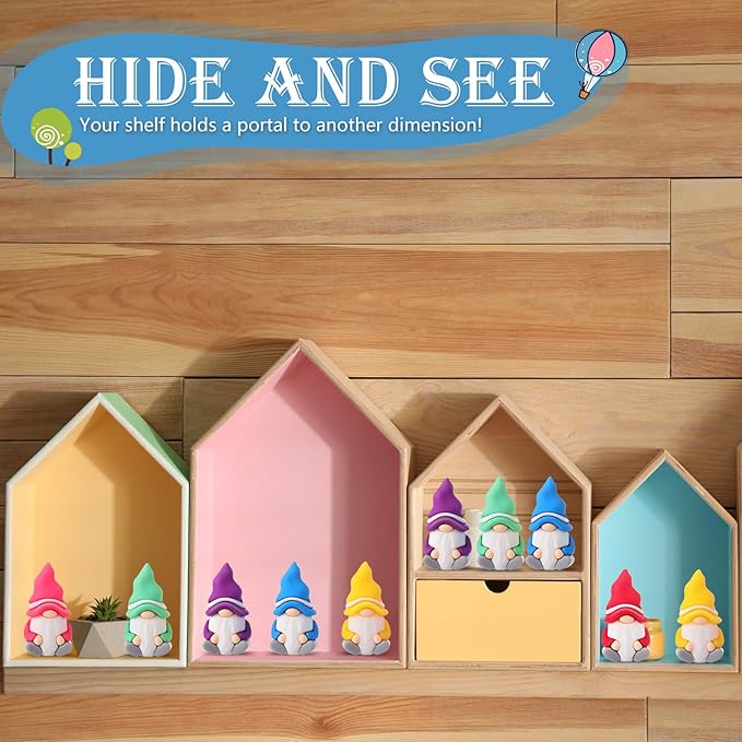 100 Pcs Mini Gnomes Figurines Tiny Fairy Resin Gnomes Statue Garden Bulk for Goody Bag Stuffers Filler Party Favors Gifts Decor Dwarf Statues Garden Dollhouse Micro Landscape Accessories