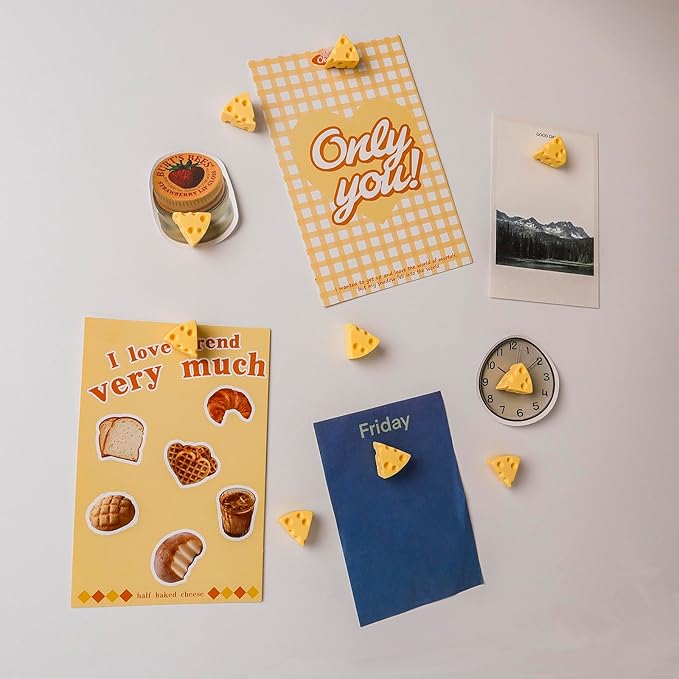 10 Pcs Cheese Refrigerator Magnets Perfect for Displaying Photos Notes Menus Schedules and Postcards on Refrigerators School Lockers Magnetic Whiteboards and Other Metal Surfaces