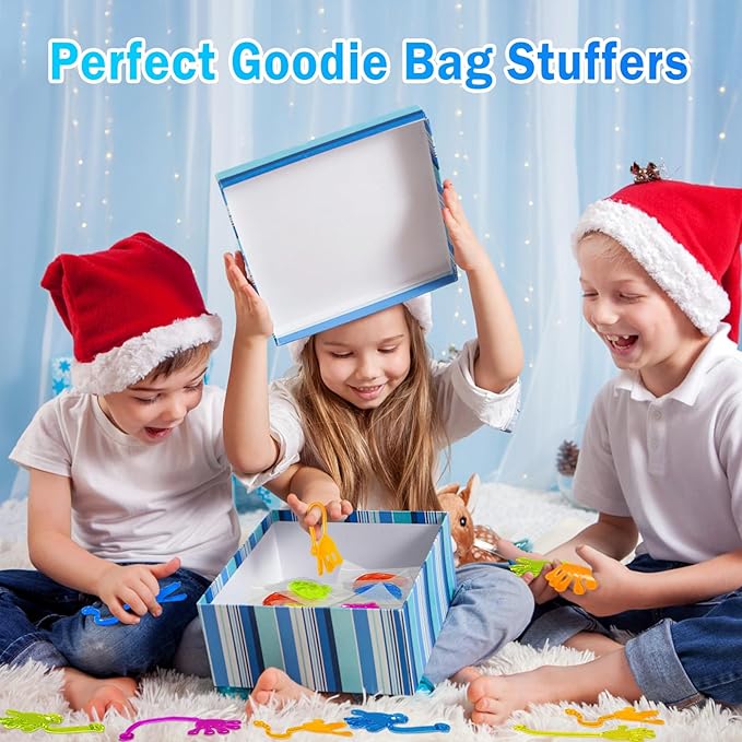 Sticky Hands Bulk 48 PCS Party Favors for Kids 4-8 8-12 Stretchy Sticky Hand Toy Valentines Day Gifts for Kids Goodie Bag Stuffers Fillers Small Classroom Prizes Student Gifts Birthday Party Supplies