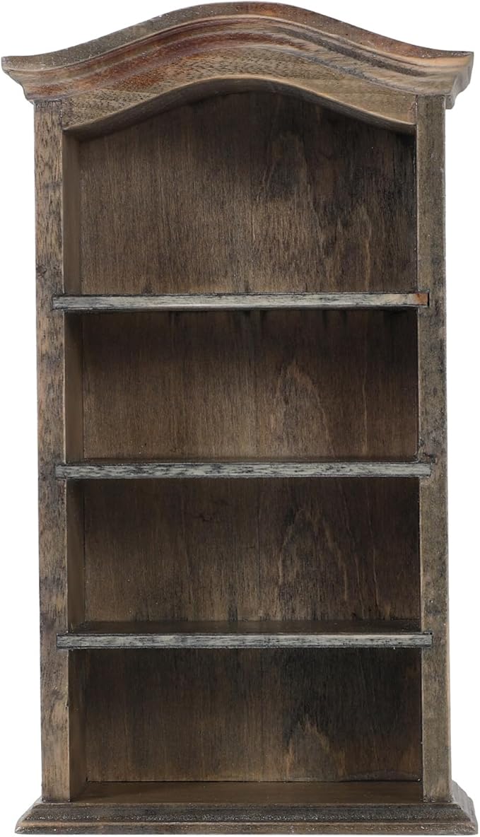 Cabilock 1/12 Miniature Shelf Mini Bookshelf Bookcase Doll House Book Shelf Storage Shelf Miniature Book Shelf Doll House Decor(Black)