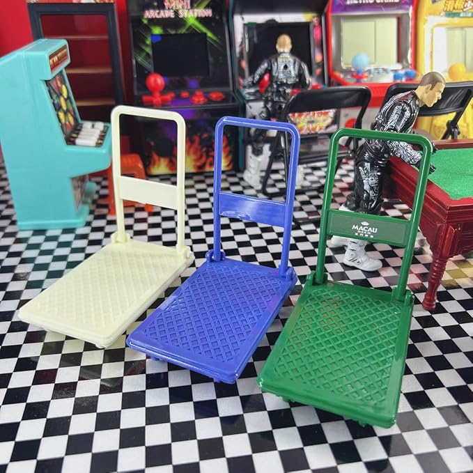 4X 1/12 Miniature Dollhouse PVC Hand Cart Mini Model for Christmas Dinning Room Home Decor Props