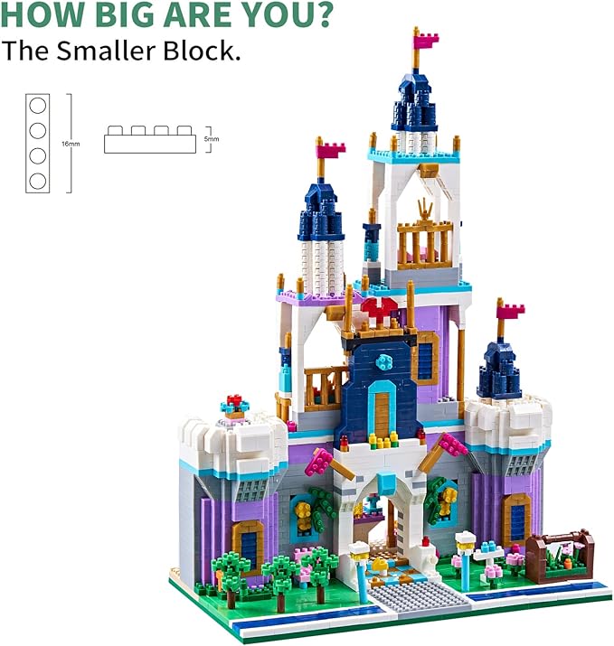 Kadablk Architecture Micro Blocks Building Castle Sets,2800+ PCS, Mini Bricks Building Blocks for Adults and Teens，Dream Castle