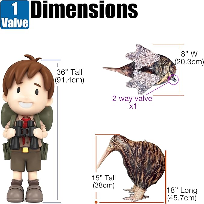 Jet Creations 18" L Inflatable Kiwi Bird, Brown Tan, Realistic Wildlife Animal Figure, for Theme Parties, Pool Fun, Home Yard Décor, Bird Toy for Kids Thanksgiving Christmas Winter