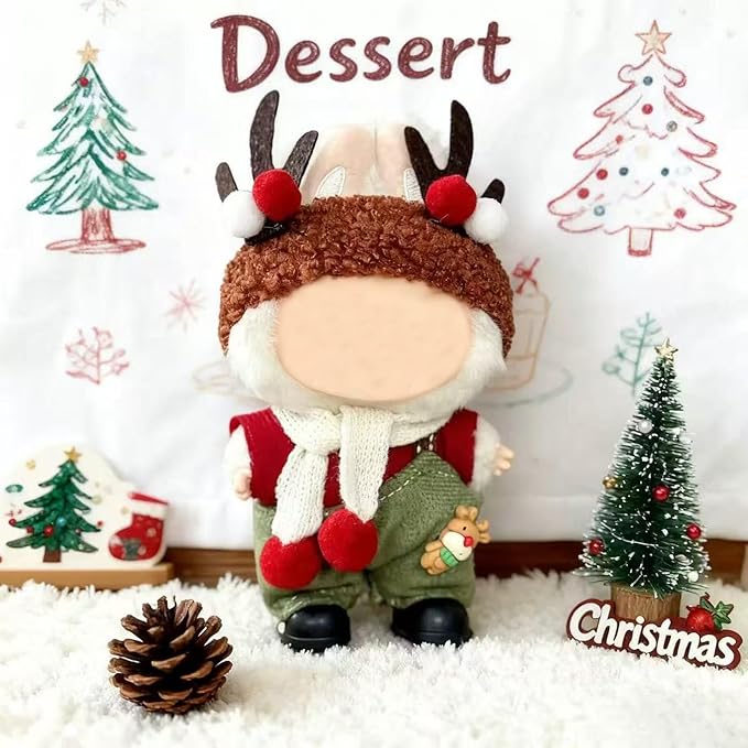 17cm Doll Christmas Clothes(NO Doll), Cute Dolls Outfit Accessories, Small Kawaii Clothes Set for Dolls, for Women and Girls(Style 1)