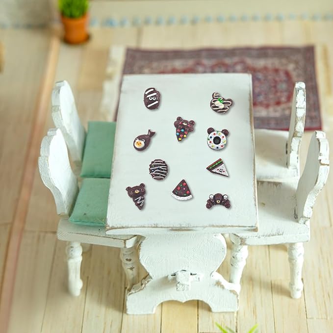 200 PCS Colorful Mini Resin Chocolate Dessert Series Figures for Crafts Tiny Resin Baking Food Miniature Things for Dollhouse Fairy Garden Micro Landscaping Decoration Cake Toppers Decor