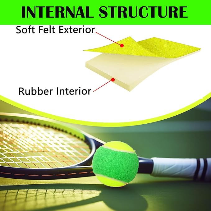 LIYUANBAIHUO Tennis Balls Low Compression Stage Tennis Ball for Beginners Youth Kids Training Practicing for Easy Transport