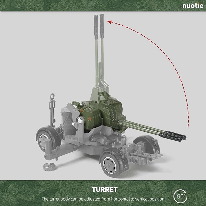 1/35 Anti - Aircraft Guns Military Simulation Model Air Defense Weapon 360° Rotatable Model Kit with Display Stand Collection or Gift for Adults