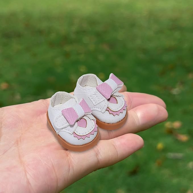 Compatible with Labubu Doll Shoes for 17cm Doll,Shoes Used for Labubu Accessories(GZB-Pink)