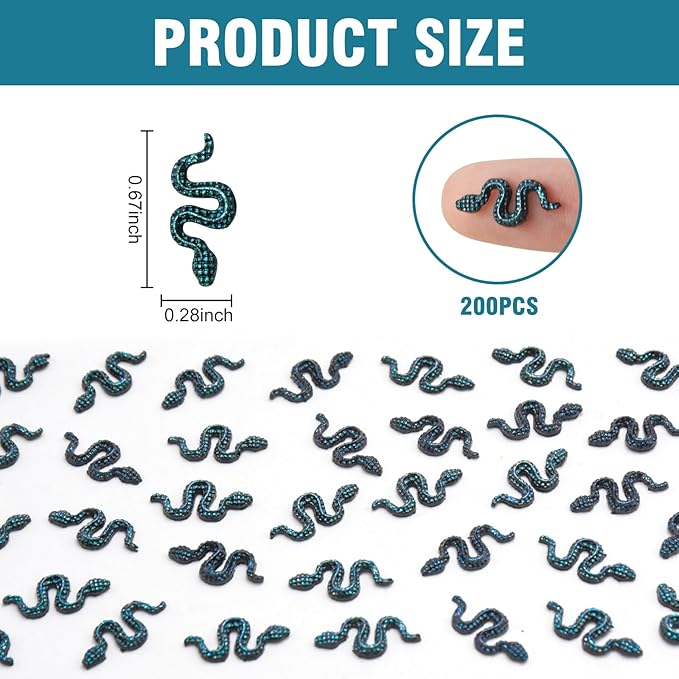 200 Pieces Blue Mini Snakes Dollhouse Tiny Resin Snakes Micro Fake Snakes for Crafts Dollhouse Fairy Garden Micro Landscaping Decoration Mini Halloween Figurines