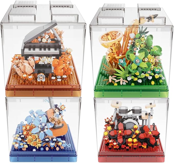 Kadablk Musical Instruments Micro Block Building Sets,Classical Famous Building Block Set,3000 PCS for Adults and Teens,Piano,Saxophone,Guitar and Drum Set with Clear Plastic Cover