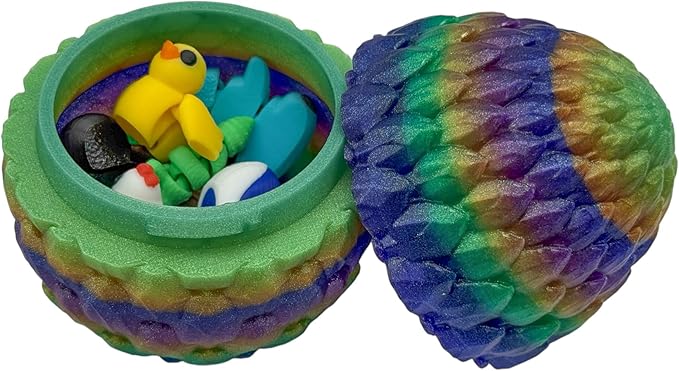 Articulating Animal Figurines – 10-Pack Mystery Mini Collectibles in Egg | 35+ Designs, Rainbow Colors, Premium Toys | Unique Gift for Kids & Adults by VDK Printing (MysteryEgg010)