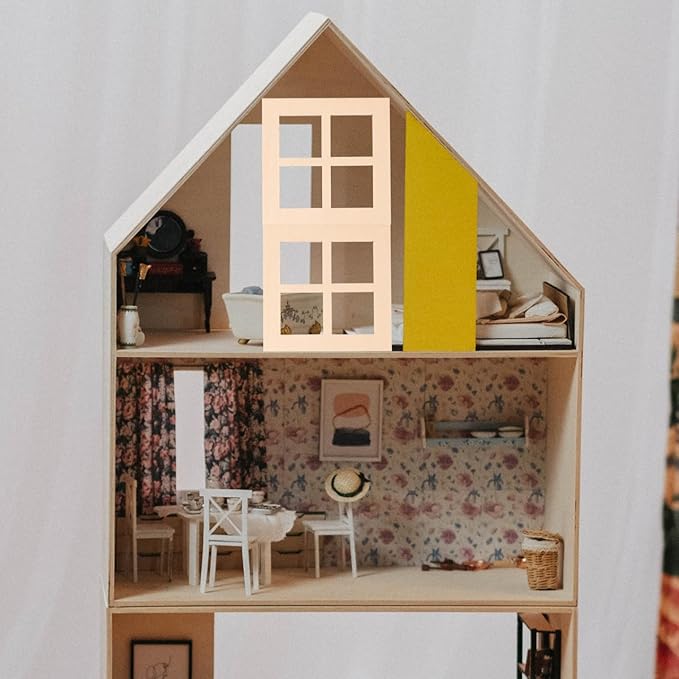 DOITOOL Dollhouse Wooden Windows 10PCS Square Miniature Window Frame Dollhouse Furniture Mini Window Tiny Wooden Window Models Dollhouse Accessories for Dolls Houses Decoration - 7cm