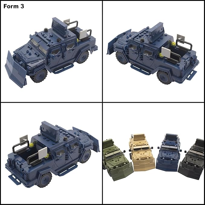Military Vehicle Building Toy, Armored Vehicle Building Block Toy, Army Battle Brick, Military Car Model Toys for Age 6 7 8 9 10 11 12+, Accessories Compatible with Major Mini Figure (Blue)