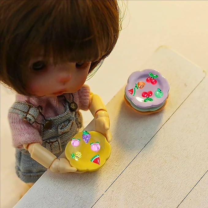 100PCS Mini Fruit Decor for Dollhouse Resin Tiny Fruits for Crafts Micro Miniature Fruit for Fairy Garden Dollhouse Micro Landscaping Decoration (Fruits)