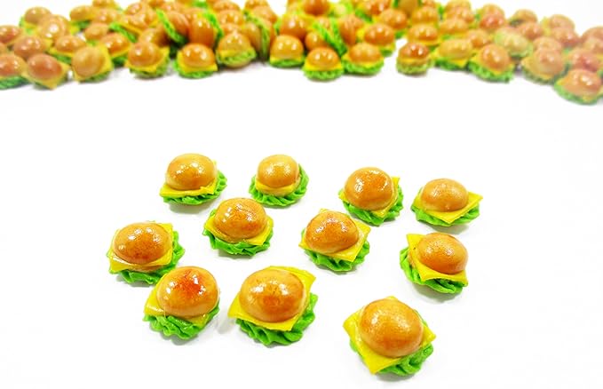 10 Cheeseburger Bakery Dolls House Miniatures Food 3590