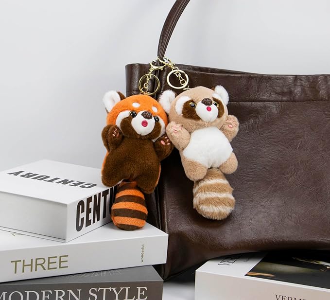 WEIGANGFANG Cute Red Panda Keychains Kawaii Accessories Decorative Pendants for Backpacks Valentine's Day Gifts for Women (Ailurus Fulgens)