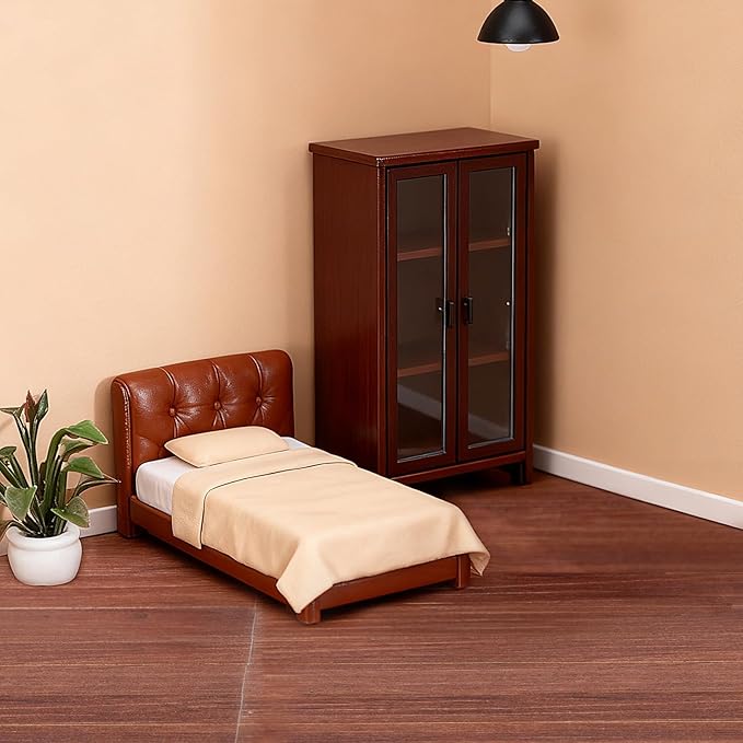 TOYANDONA 40pcs Miniature Dollhouse Flooring, Mini Dollhouse Floor Boards Self Adhesive Dollhouse Wood Flooring Peel and Stick for Dollhouse Accessories (Cherry Brown)