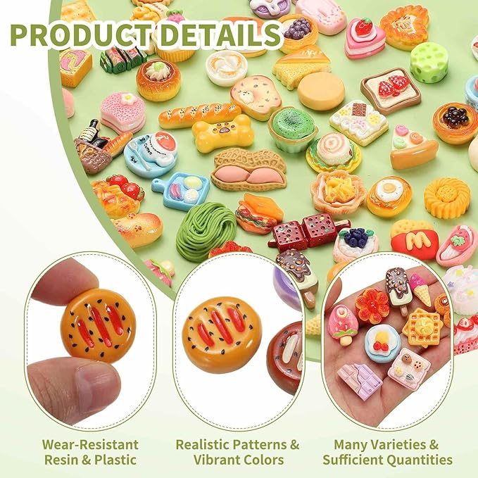 Dollhouse Miniature Food, Cute Mixed Round Cookies Figures Toys Mini Resin Foods Trinkets for Pretend Play Kitchen Cooking Game & Doll House Decor (Mixing Colors, 20pcs)