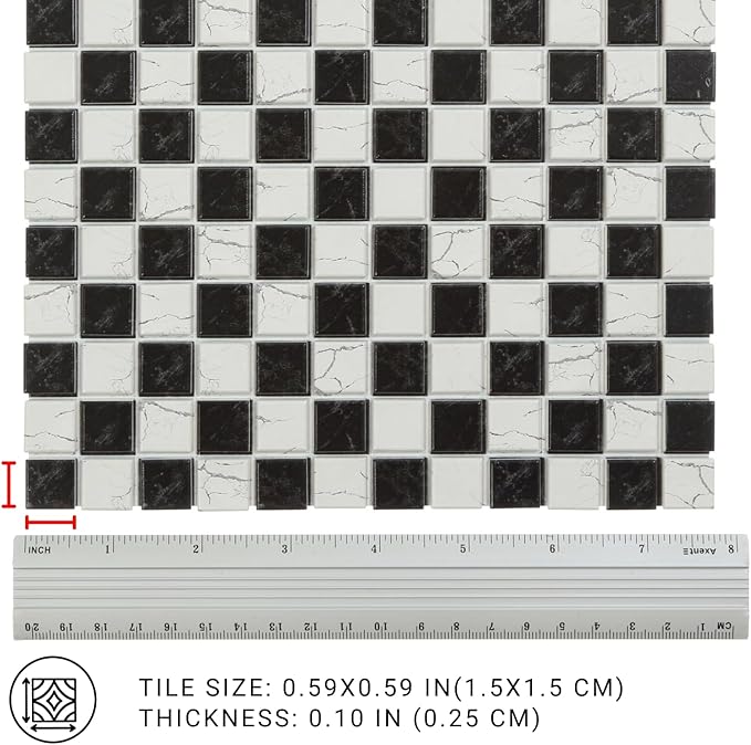 150 pcs, Dollhouse Flooring, 1:12 Scale Doll House Tiles, Miniature Checkerboard Floor, REDUCIO!