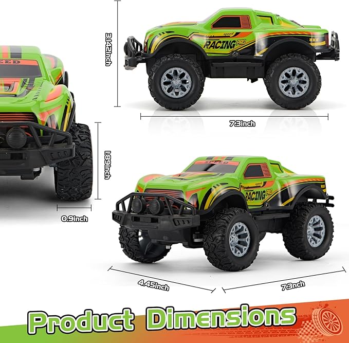Remote Control Cool Off-Road Vehicle Truck, 2.4GHz RC Car with LED Lights, 1:20 Scale Off-Road Vehicle, Red RC Truck,Remote Control car from a Long Distance,Gifts for Children (Green)