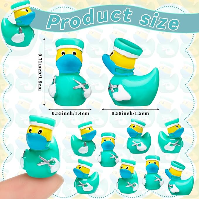 50 Pcs Themed Ducks Resin Ducks Resin Party Decorations for Crafts Making DIY Miniature Landscape Micro Decor Gifts (Doctor)