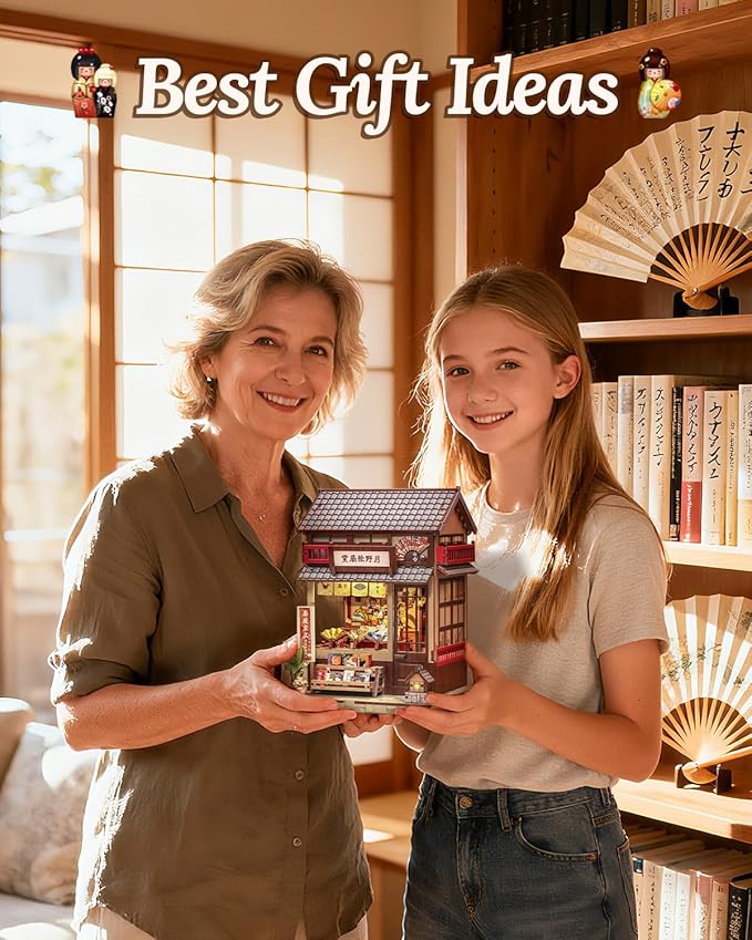 Book Nook Kit, DIY Miniature House Kits for Adult and Teens, Dollhouse Tiny Booknook Garden House Bookshelf, DIY Craft Gifts for Family and Friends