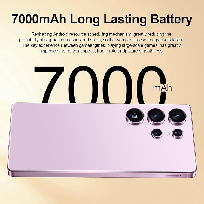 OEJBK I25 Ultra: Powerhouse 16GB/512GB, 2-Day 7000mAh Battery, Huge 6.99" Android 14 Phone w/Built-in Stylus - Your All-in-One Device The Superior Choice (Pink)