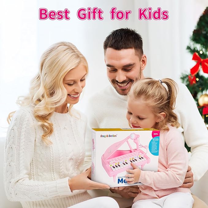 Amy&Benton Piano Music Toy Baby for Toddlers Pink for Girls 1-3 Girl First Birthday Gift for 1 2 3 Years Old Girl 1st Birthday Toy Presents for 1 2 3+ Kids Gift