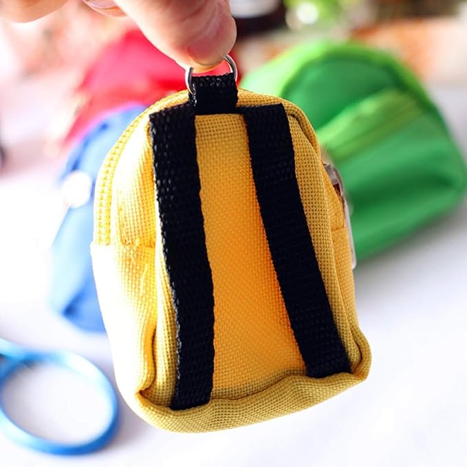 1Pc Red Mini Doll Backpack School Bag Model Dollhouse School Accessory for 1/6 Scale Dollhouse Dollhouse Décor,Simulation Mini School Bag Model,Dollhouse Accessories