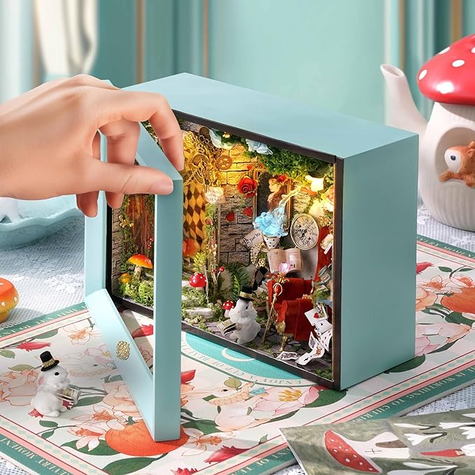 CUTEROOM Dream Moment Miniature House Kit for Adults, DIY Dollhouse Model with LED Lights, Creative Crafts Relaxing Gift for Christmas Birthday