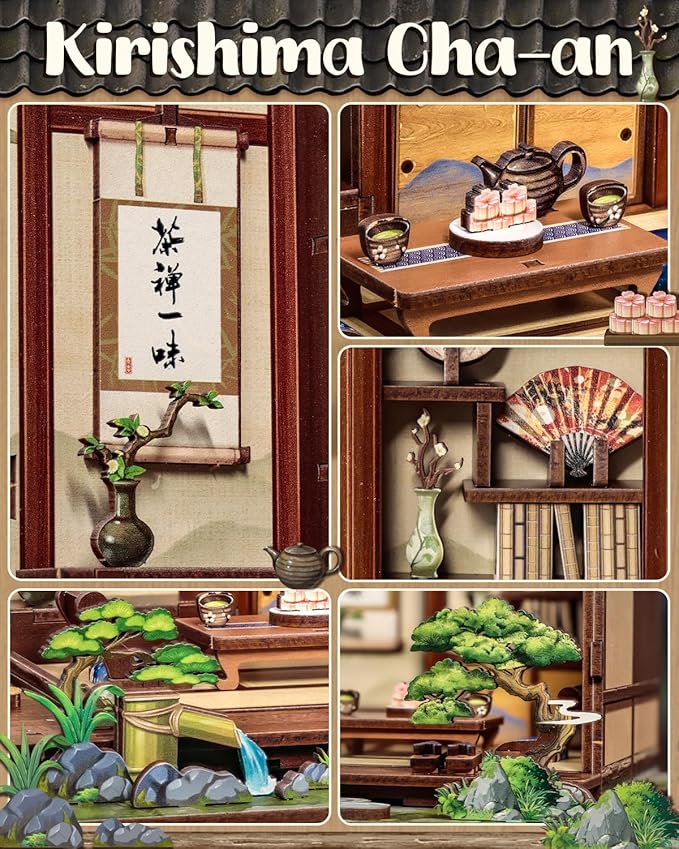 Book Nook Kit, DIY Miniature House Kits for Adult and Teens, Dollhouse Tiny Booknook Garden House Bookshelf, DIY Craft Gifts for Family and Friends