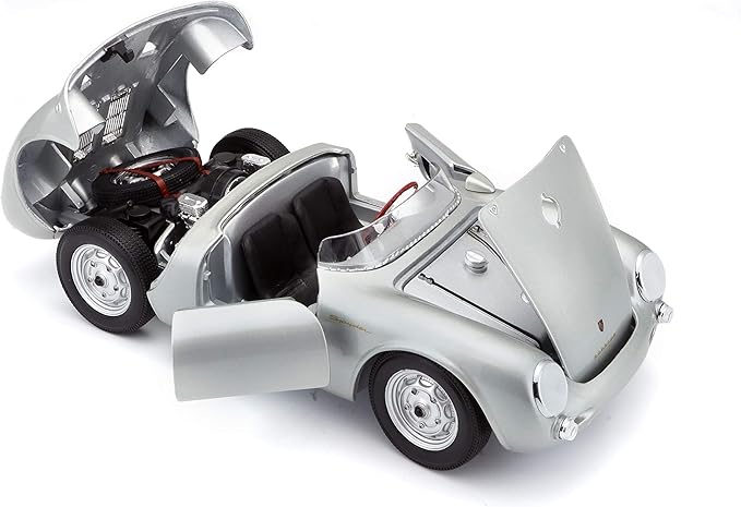 Maisto 1:18 Scale Porsche 550A Spyder Diecast Vehicle, Silver