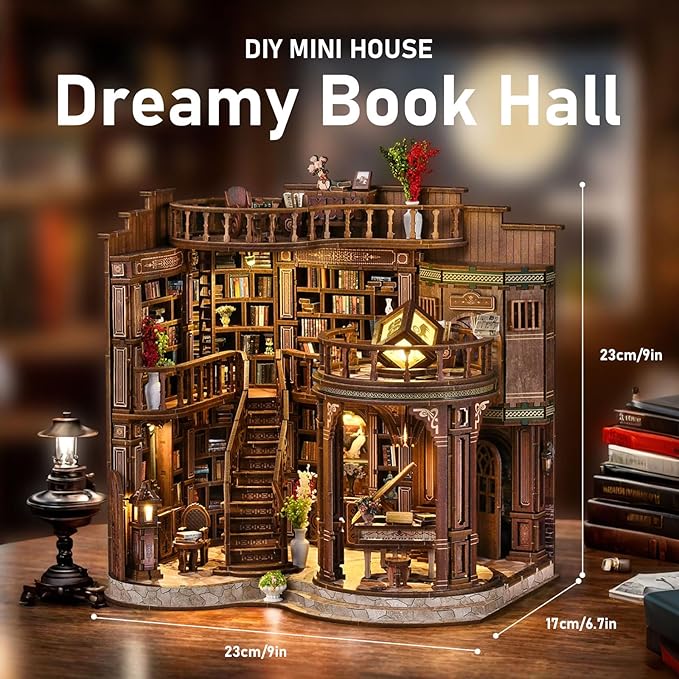 Lannso DIY Dollhouse Miniature Kit, Doll House Kit, Mini Handmade Wooden Dollhouse Toys for Adult Gift (AWO2-003)