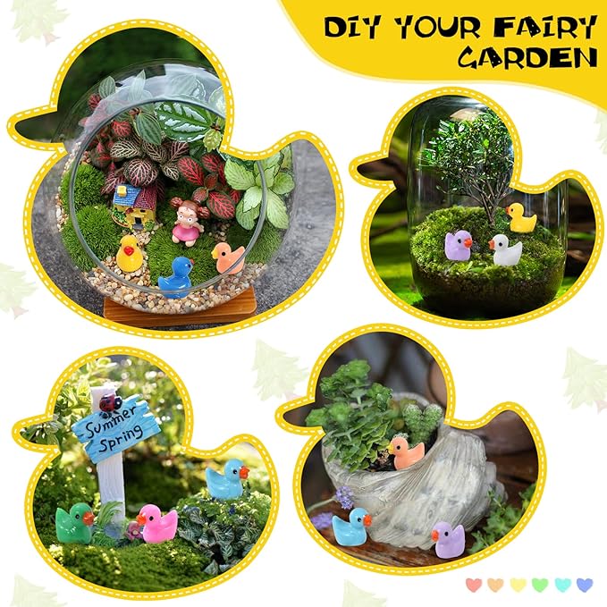 220 Pieces Mini Resin Ducks Tiny Duck for Garden Micro Landscape Ornament Dollhouse Prank Christmas Falloween Birthday Party Favors DIY Decoration Craft (11 Colors)