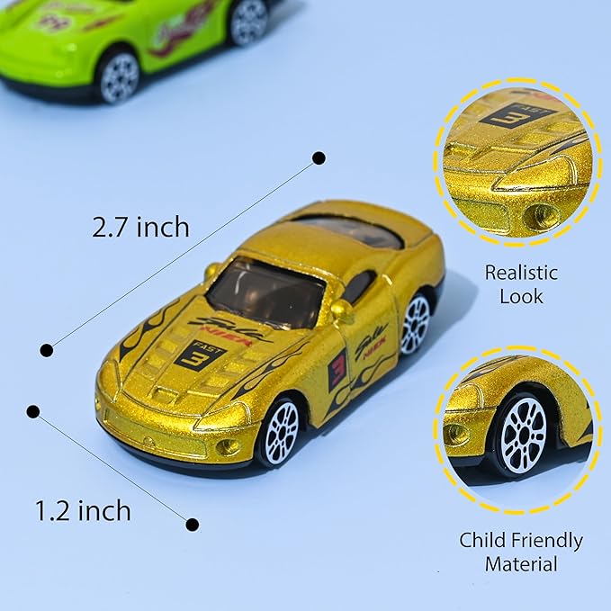 Big Mo's Toys Transport Car Carrier Truck - with 6 Stylish Metal Racing Cars - with Carrying Case