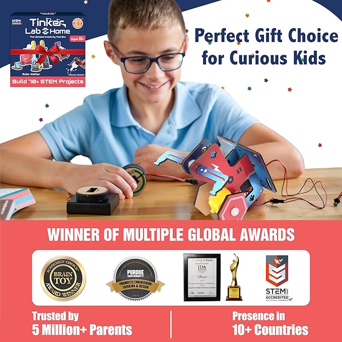 Butterfly EduFields 70+ Jumbo STEM Projects Kit for Kids Age 12-14 | Engineering & STEM Robotic Kits for 8-12 Year Olds | Electronics Circuits | Best Birthday Gift for Kids Age 12-14
