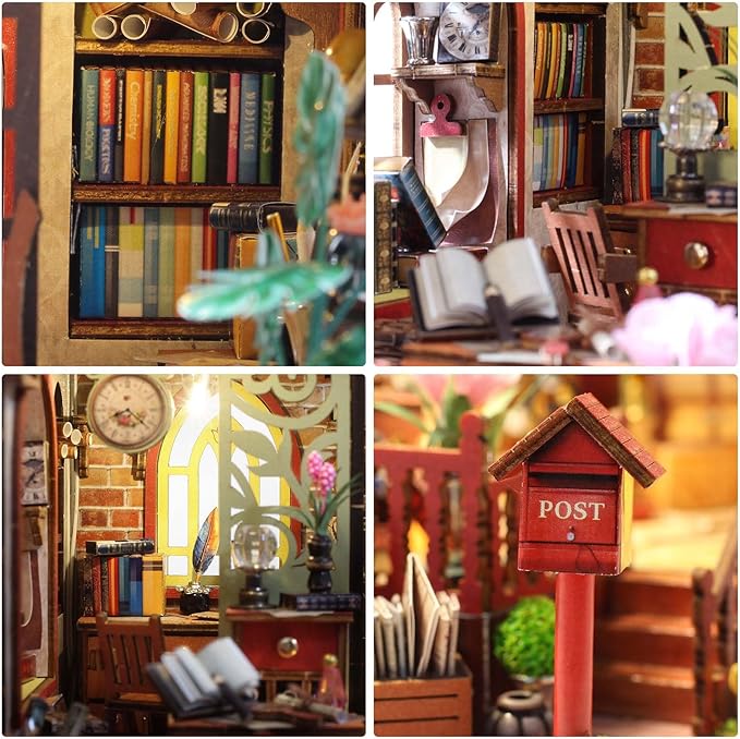 DIY Miniature House Kit, Dollhouse Kit with Music and LED Light, Mini House Building Kits for for Adult to Building, Christmas Home Decorations Gifts for Family and Friends, Bookhouse