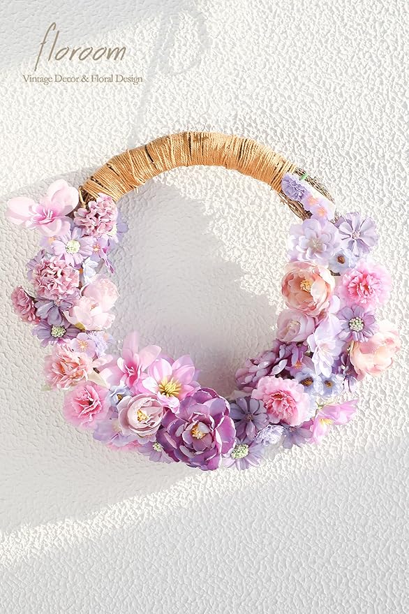 Floroom Mini Artificial Flower Heads Lavender & Purple Fake Peony Daisy Rose Multicolor Small Faux Silk Flower Heads for Cake Craft Garland Wedding Party Graduation Cap DIY Home Decoration, 0.8"-3.6"