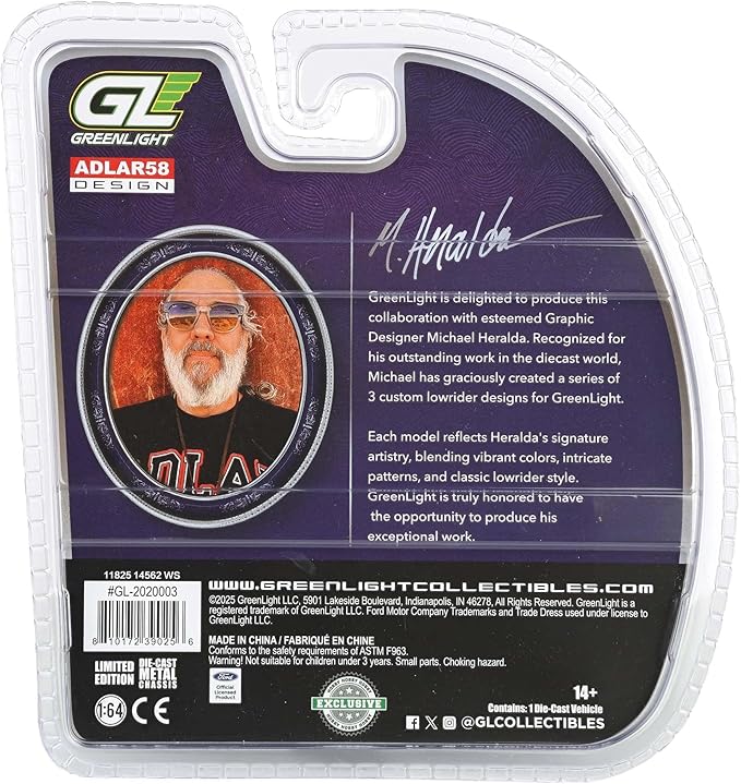 Greenlight Collectibles GL-2020003 - Michael Heralda Special Edition Series 1:64 Scale Diecast Model - 1973 Ford Thunderbird Lowrider
