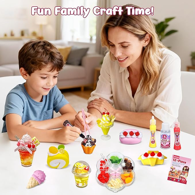 12-Piece Miniature Food Toy Making Set - DIY Tiny Play Food for Kids 5+ | Non-Edible, Pretend Kitchen Play for Little Chefs | Birthday Gifts and Party Favors to Spark Creativity and Imagination