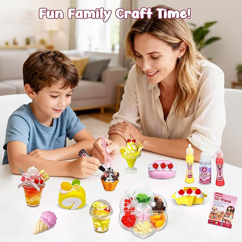 12-Piece Miniature Food Toy Making Set - DIY Tiny Play Food for Kids 5+ | Non-Edible, Pretend Kitchen Play for Little Chefs | Birthday Gifts and Party Favors to Spark Creativity and Imagination