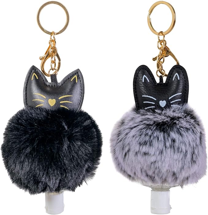 Dreams and Whispers Faux Fur Ball Pom Pom Key Chain Ring for Women Bag Pendant