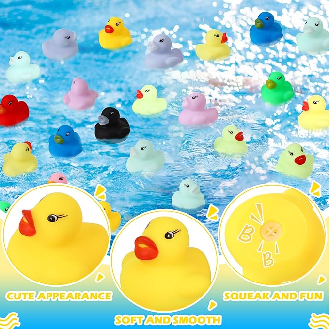 900 Pieces Mini Rubber Duck in Bulk Bath Toys Set Bulk Mini Colorful Ducks Baby Shower Toy Birthday Party Decorations Favors Gift Summer Beach Pool Activity Carnival Game