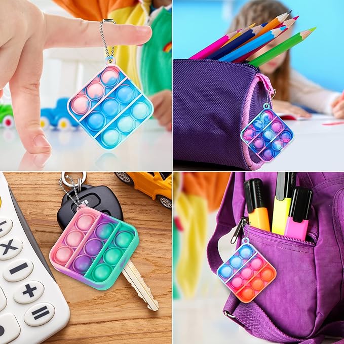 Pop Fidget Toys Bulk Its Party Favors for Kids 4-8 8-12 30 Pack Mini Pop Keychain It Valentines Day Gifts for Kids Small Fidgets for Classroom Prizes Student Gifts Birthday Goodie Bag Stuffers Fillers